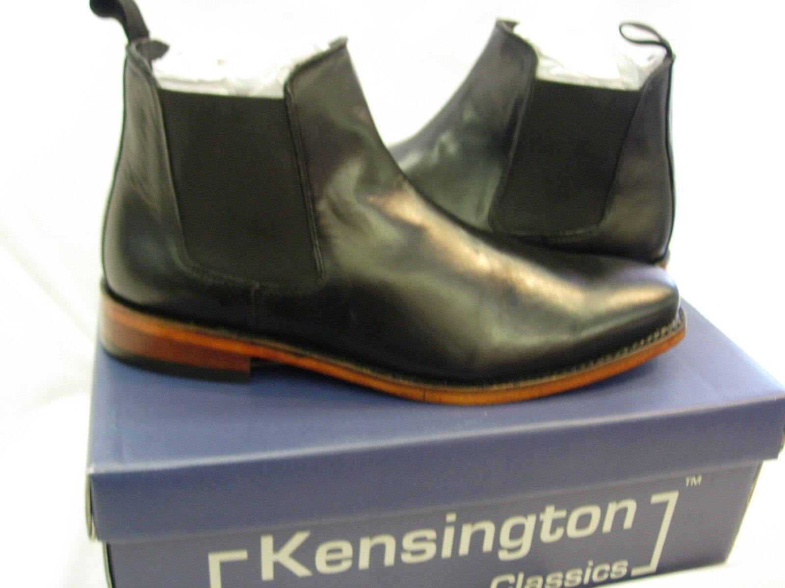 Caballeros Negro de cuero para hombre M833 Suela Chelsea Tobillo botas Deale Caballeros Negro de cuero para hombre M833 Suela Chelsea Tobillo botas Deale