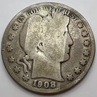 1908 Barber Silver Half Dollar VG Condition. A-1 Free shipping with 5 items.