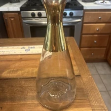 Clear And Gold Band MCM Vintage 1960s Decanter Carafe