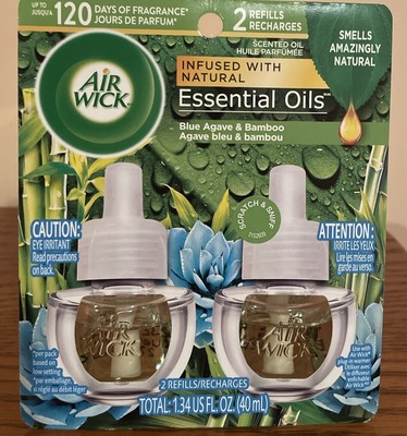  Blue Agave & Bamboo Air Wick Plug in Scented Oil Refills+Warmers. SHIPS FREE!!