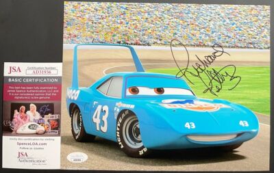 Richard Petty Signed Disney Pixar Cars The King 8x10 Photo A Autograph JSA COA