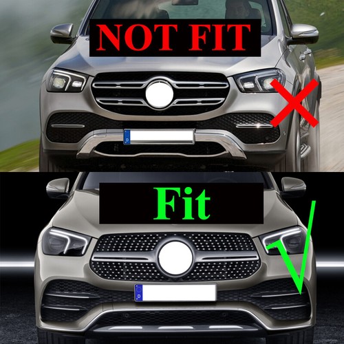 Gloss Black Front Grill Cover For Mercedes Benz W167 GLE350 GLE53 2019-2022 NEW - Picture 5 of 13