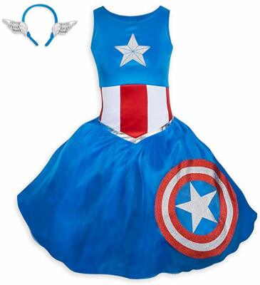 WOMENS SIZE LARGE DISNEY CAPTAIN AMERICA TUTU DRESS COSTUME MARVEL