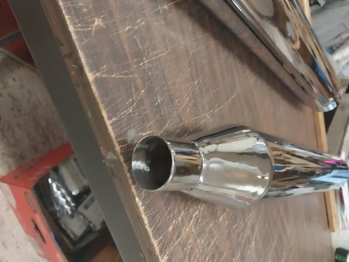 4" 95^ Slip On Chrome Mufflers CFR Contrast Exhaust Tip Harley Glide Bagger FLH - Picture 8 of 11