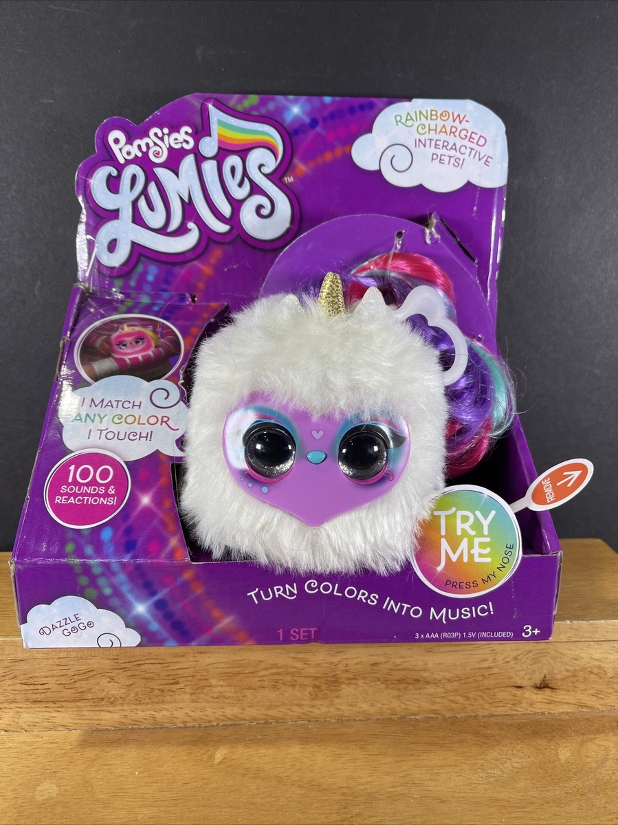 NEW Pomsies Lumies Rainbow Charged Interactive Pet Dazzle GoGo