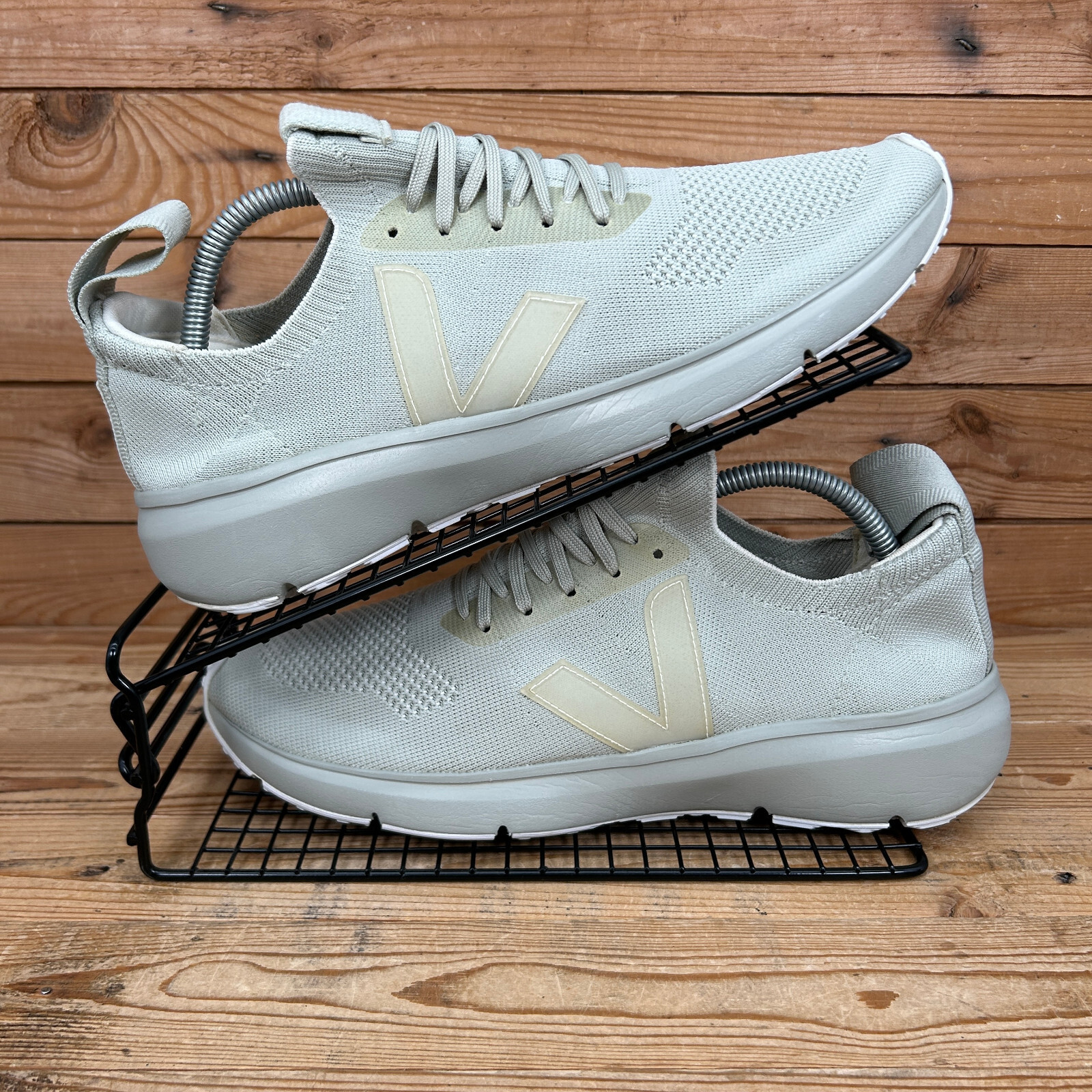 Veja Trainers Mens Size UK Runner Style Grey Knit Shoes Rick