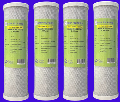 10'' x 2.5'' Carbon Block (CTO) Sediment Water Filter Replacement Cartridge- 4 pcs