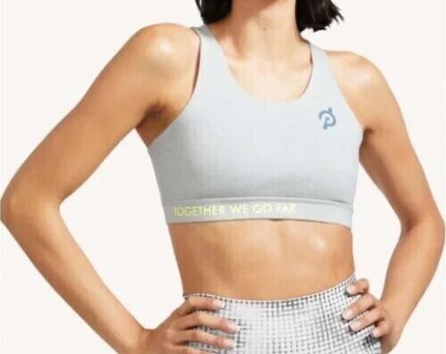 New PELOTON Heathered Strappy Sports Bra Together We Go Far Women's Size Small - Picture 1 of 7