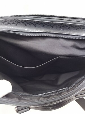 Coach Men's Business Bag Micro Signature Black PVC Razor Coach Men's Business Bag Micro Signature Black PVC Razor