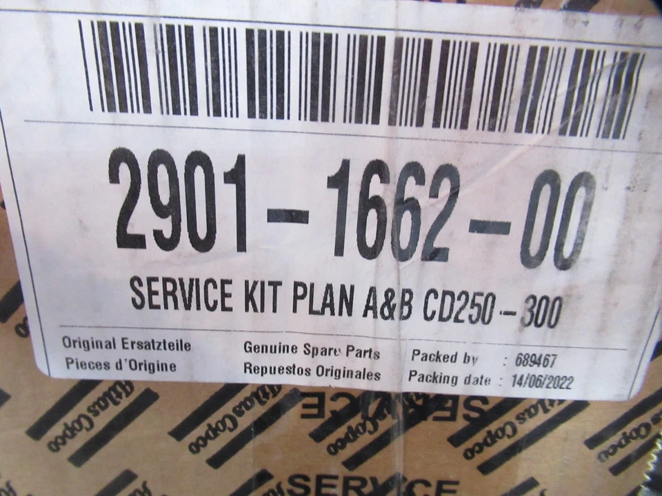 Kit de servicio original Atlas Copco Plan A&B CD250-300 2901-1662-00 2901166200 Foto 2 de 4