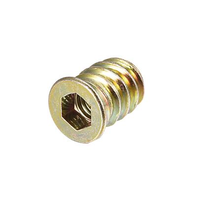 50-Pack M6 X 15mm Threaded Inserts For Wood - Hex Socket Drive Furniture Fasteners, Zinc Plated - View #3