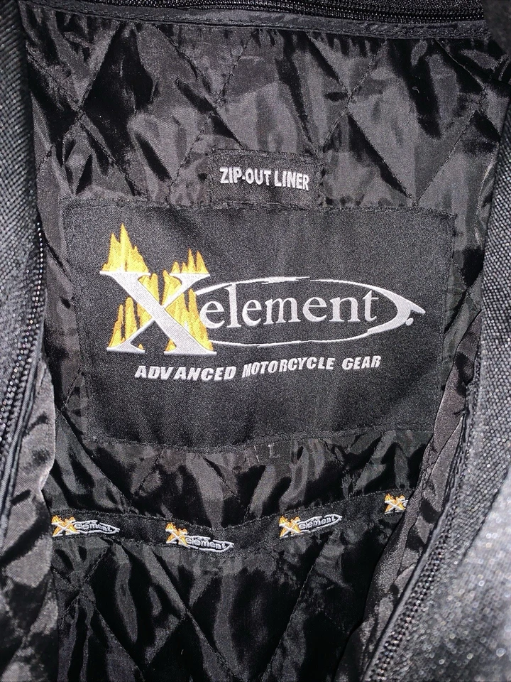 XELEMENT Womens L padded Leather & Nylon Motorcycle Jacket w/zip-out lining - Image 4 of 4