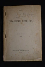1892 Old South Leaflets #31-37, Tenth Series