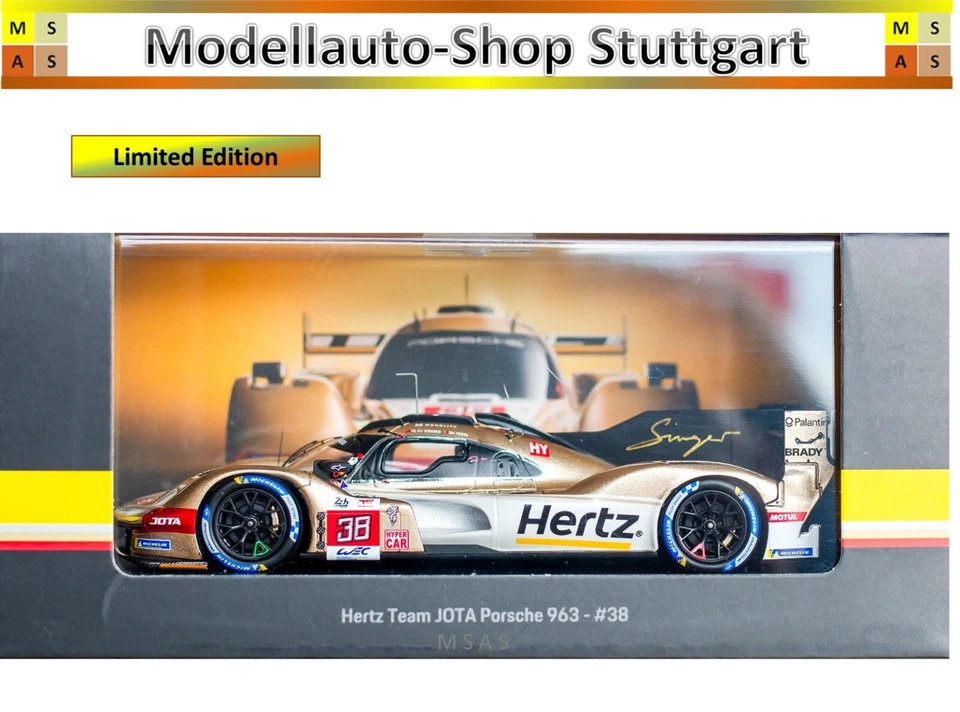 Porsche 963 Hertz Team Jota #38 - Oro/Nero - Edizione Limitata - Spark 1:43 - Immagine 4 di 4