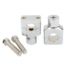 Chrome 25mm 1" Bar Mount Handlebar Riser Clamp W/ Bolt For Harley Cruiser Custom