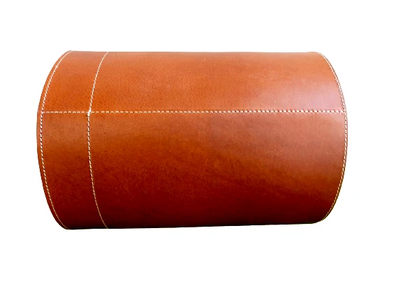 Bote de basura/bota de papel de desecho/bota de cuero tostado STG cilíndrico redondo Foto 3 de 4