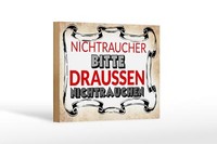 Holzschild Spruch 18X12 Cm Nichtraucher Bitte DraußEn Deko Schild