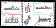 ITALY 1438a (1435-38), 1980 SHIP TYPE, BLK OF 4, MNH (IT579)