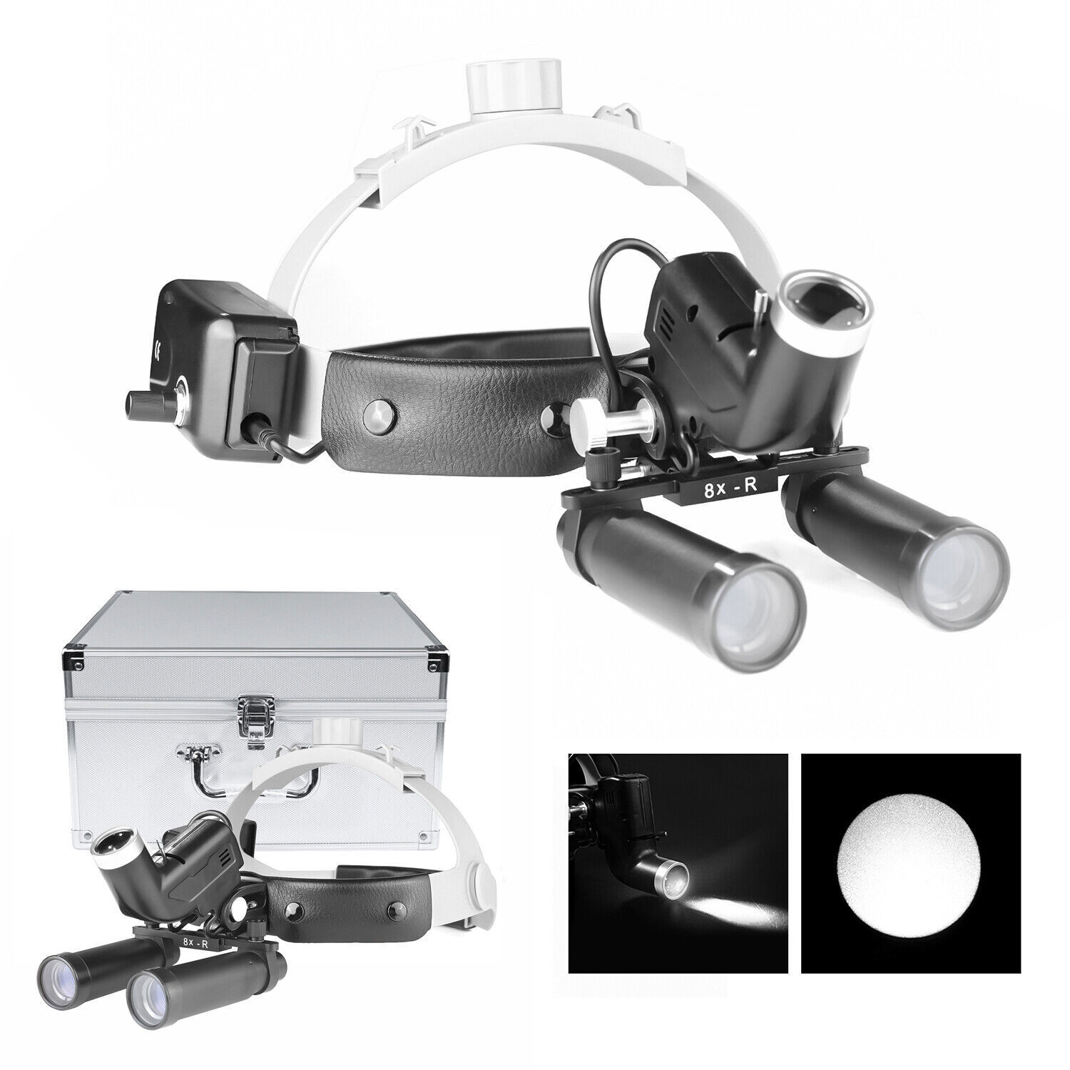 4.0X/5.0X/6.0X/8.0X Medical Surgical Loupe Surgeon Glasses +5W LED Headlight ENT