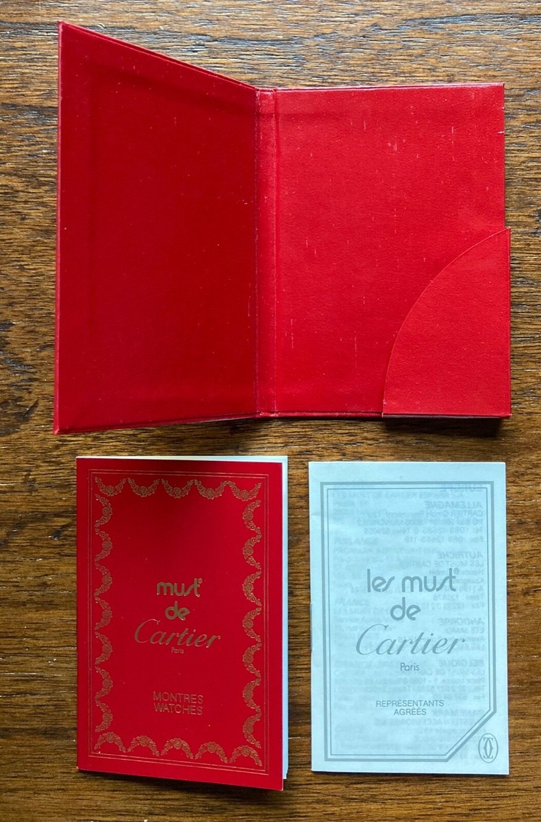 Gorgeous Vintage Must De Cartier Red Leather Documents Case