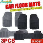 Premium H/duty Car Rubber SUV UTE Floor Mats Anti Slip Fray Water Stain Mud