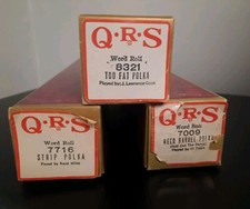 QRS Player Piano Rolls, Lot of 3 Polka  7009, 7716  8321, Word Rolls