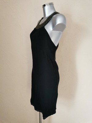 Robe BA&SH Pamela Noire Taille 40 FR - 100% Coton, Sans Manches, Longueur Dos 94cm, Très Bon état