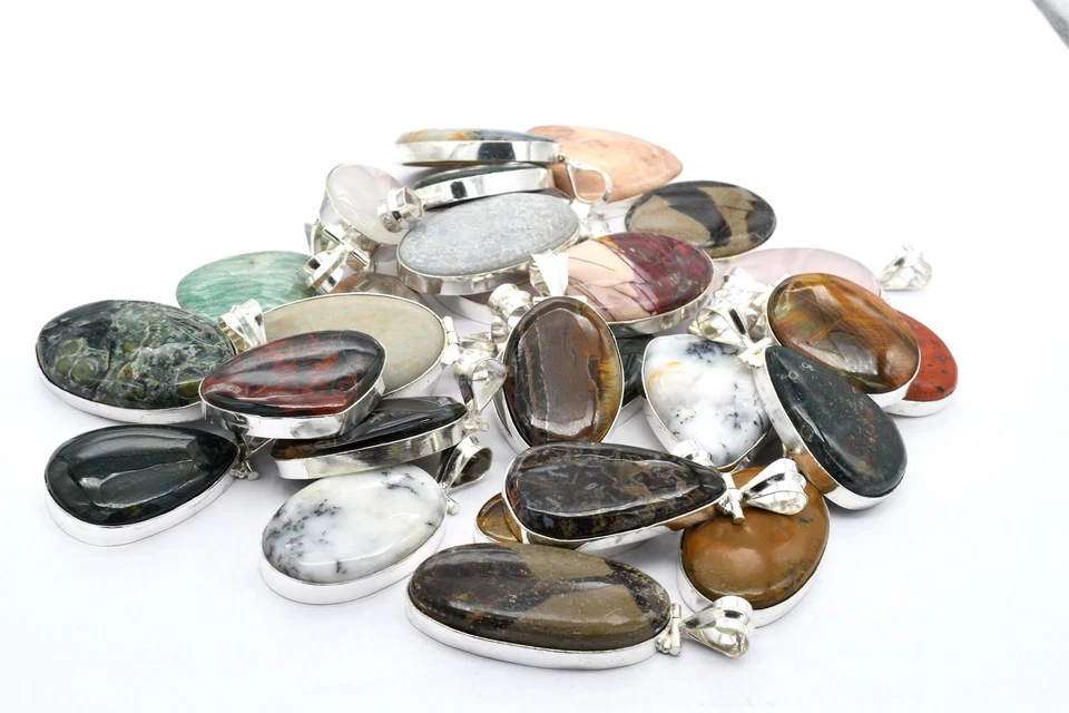 Moos Achat,Peridot & Rubin Edelstein Ethnisch Handgemacht Anhänger Schmuck 2.75 - Bild 2 von 4