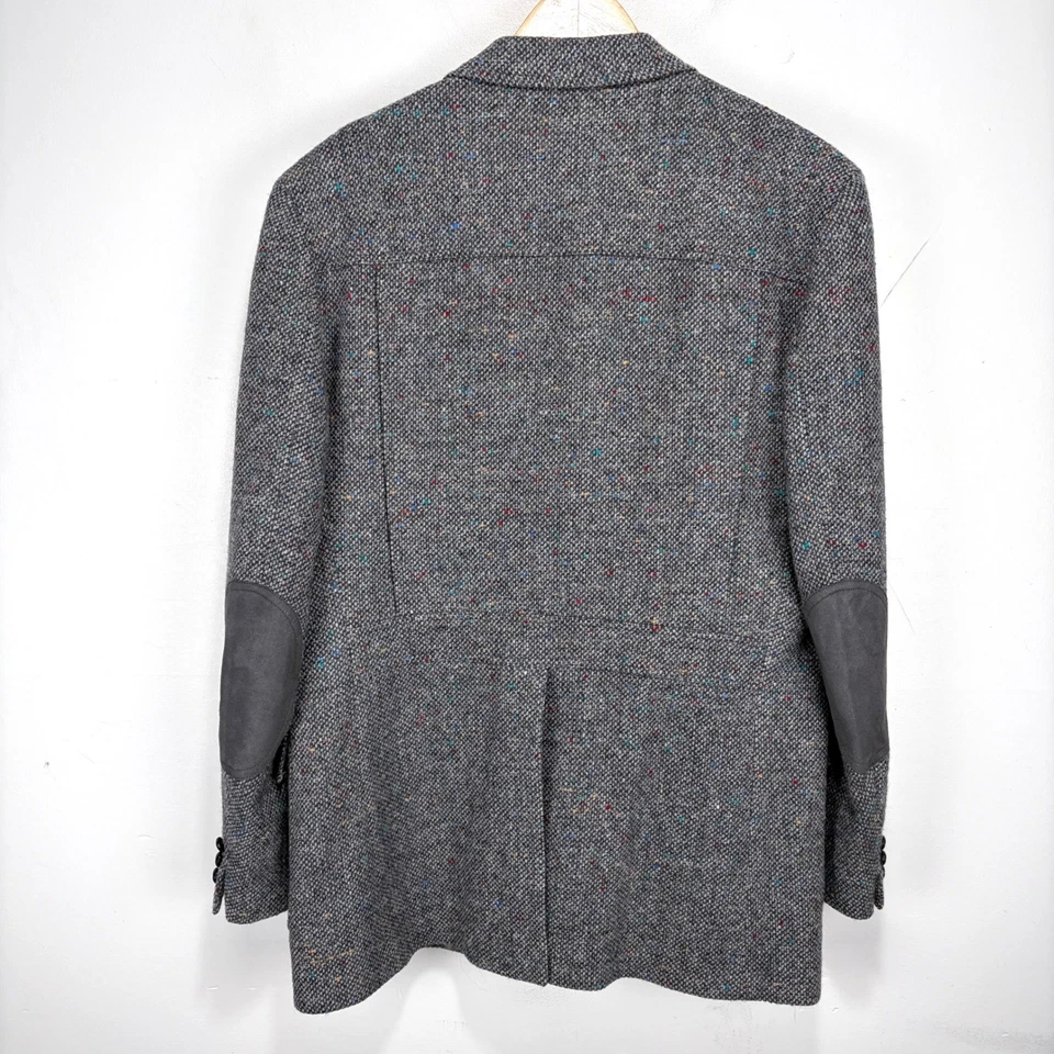 Pendleton Tweed Sport пальто Blazer мужчин 46L серый локоть патчи 100% натуральная шерсть - Изображение 2 из 4
