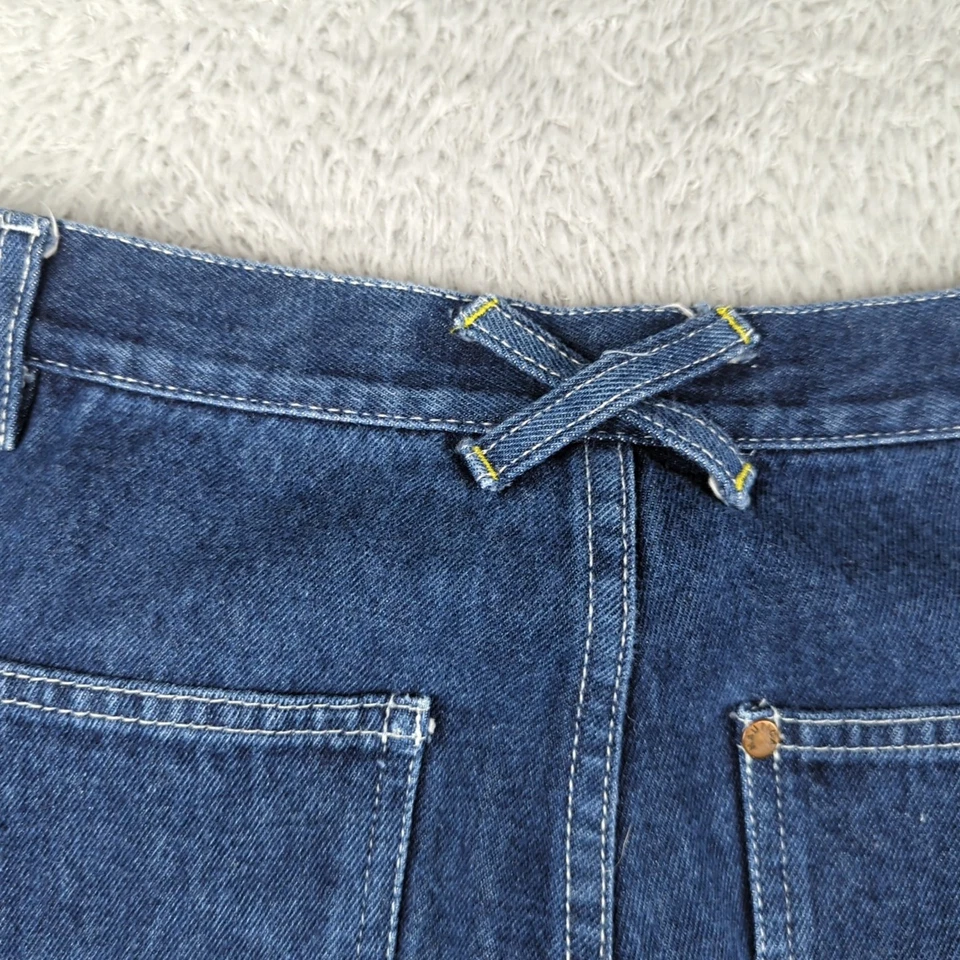 VTG Nautica Jeans Boys 20 29x27 Blue Wide Leg Carptenter Spellout Y2K Denim - Image 4 of 4