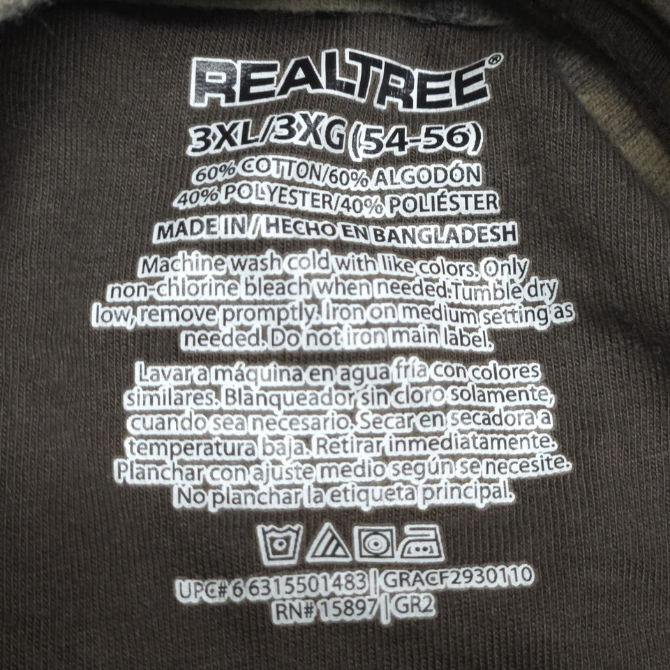 VTG Realtree Camo Long Sleeve Henley Shirt Men’s 3XL (54–56) Hunting Outdoor - Image 2 of 3