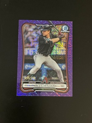2026 Bowman Chrome Corbin Carroll #80 Purple Mojo Refractor 099/250 Diamondbacks
