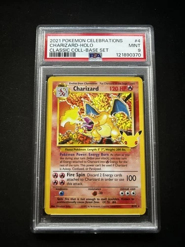 2021 POKEMON CELEBRATIONS CLASSIC COLLECTION #4 CHARIZARD-HOLO PSA 9