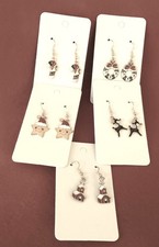 New Adorable 5 Pairs of Goldtone Colorful Enameled Christmas Earrings Set 3