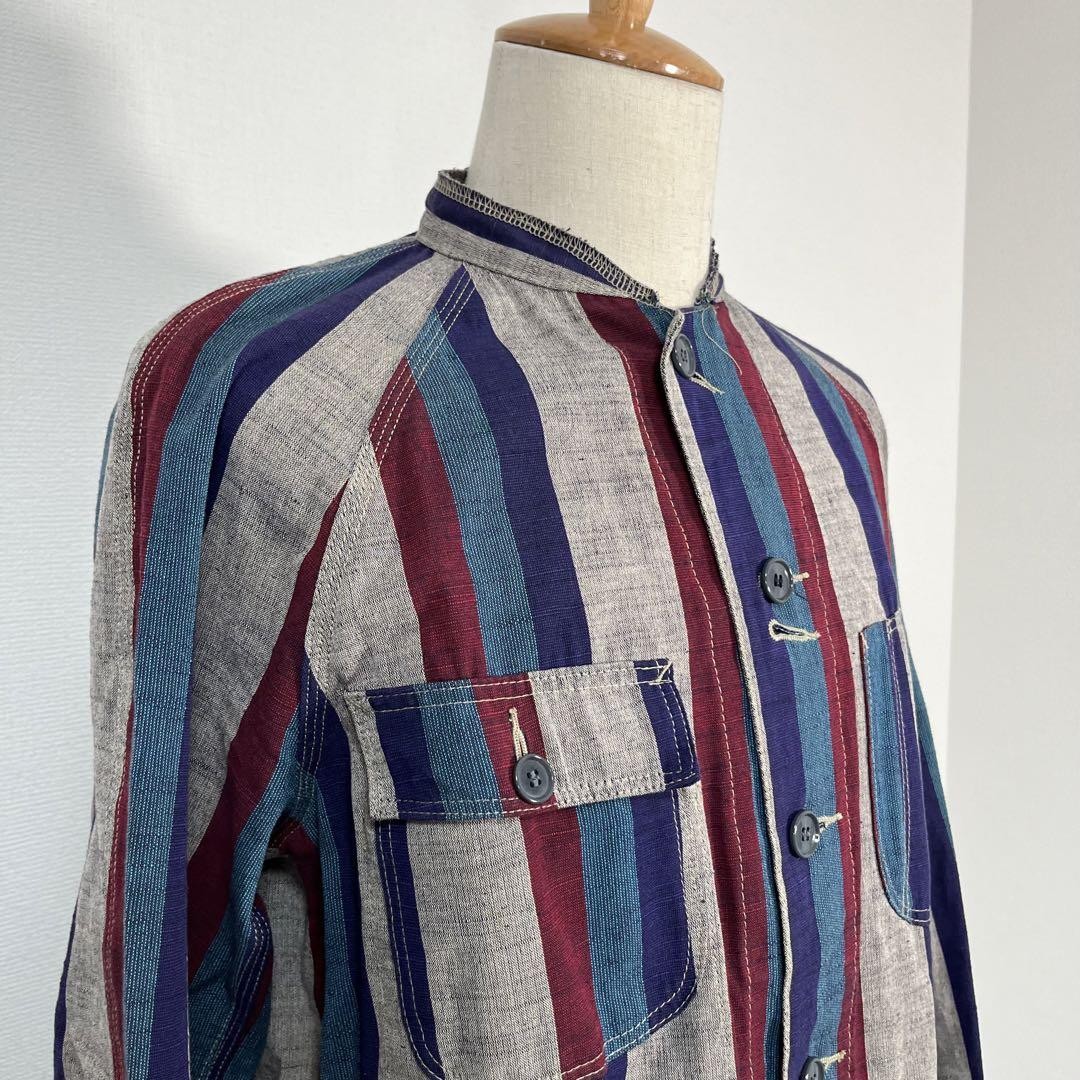 ジャケット・アウター Needles CHORE COAT stripe Nepenthes Needles SS24 Chore Coat & H.D. Pant - Lightweight Denim