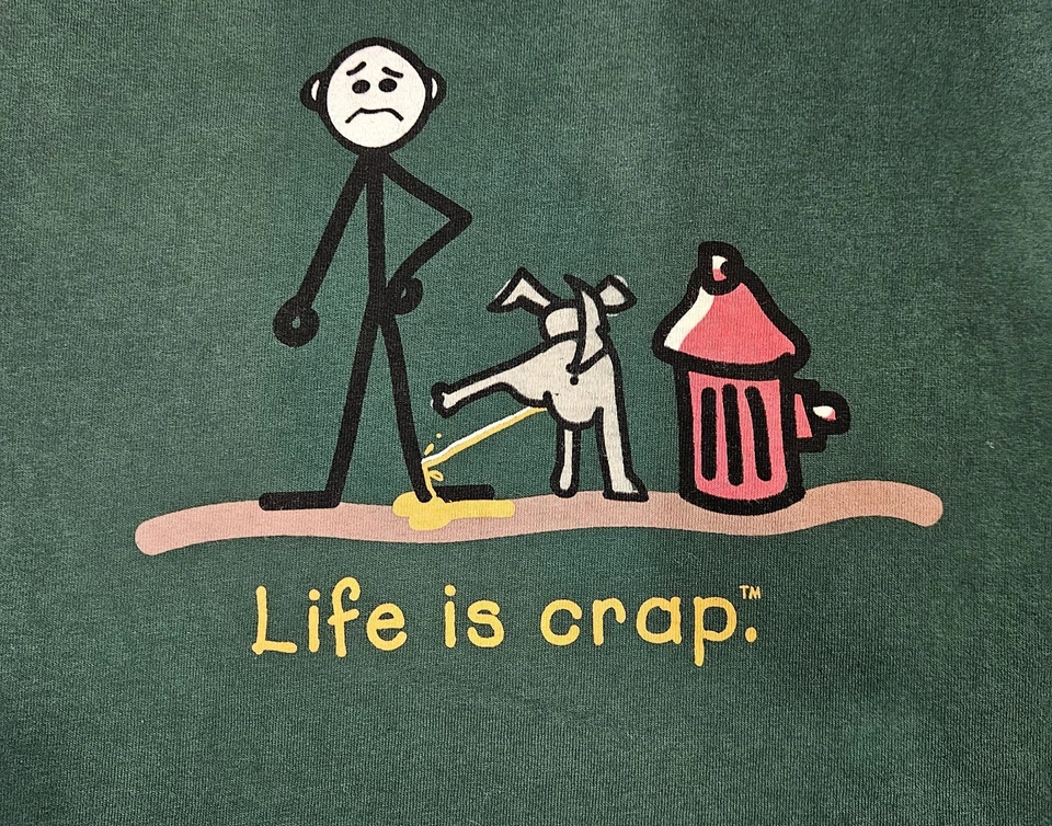 Camiseta LIFE is CRAP Verde Manga Corta Talla XXL Foto 2 de 4