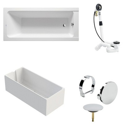 Duravit D-Code Acryl Badewanne 170x75x42 cm  inkl. Träger + Ablauf Multiplex Tri