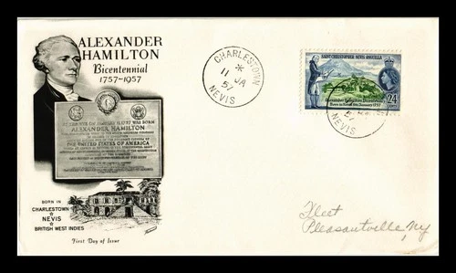 Dr Jim Stamps St. Christopher Nevis Anguilla Hamilton Bicentennial FDC Fleetwood