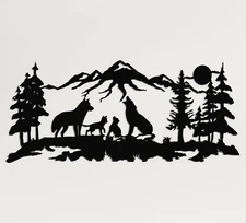 DEKADRON Metal Wall Art, Wolf Family Art, Nature Wall Decor, Metal Wall Sculp...