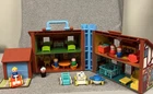 Vintage Fisher Price Little People Tudor Doll House 1980s W/Accessories #952