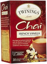 Twinings of London French Vanilla Black Chai Tea, 20 Tea Bags