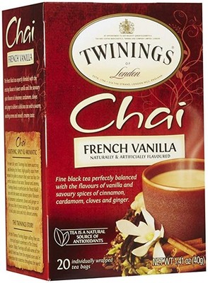 Twinings of London French Vanilla Black Chai Tea, 20 Tea Bags