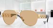 VERSACE VE2289 1002D8 Gold Yellow Mirror Silver Internal 61 mm Men's Sunglasses