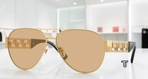 VERSACE VE2289 1002D8 Gold Yellow Mirror Silver Internal 61 mm Men's Sunglasses