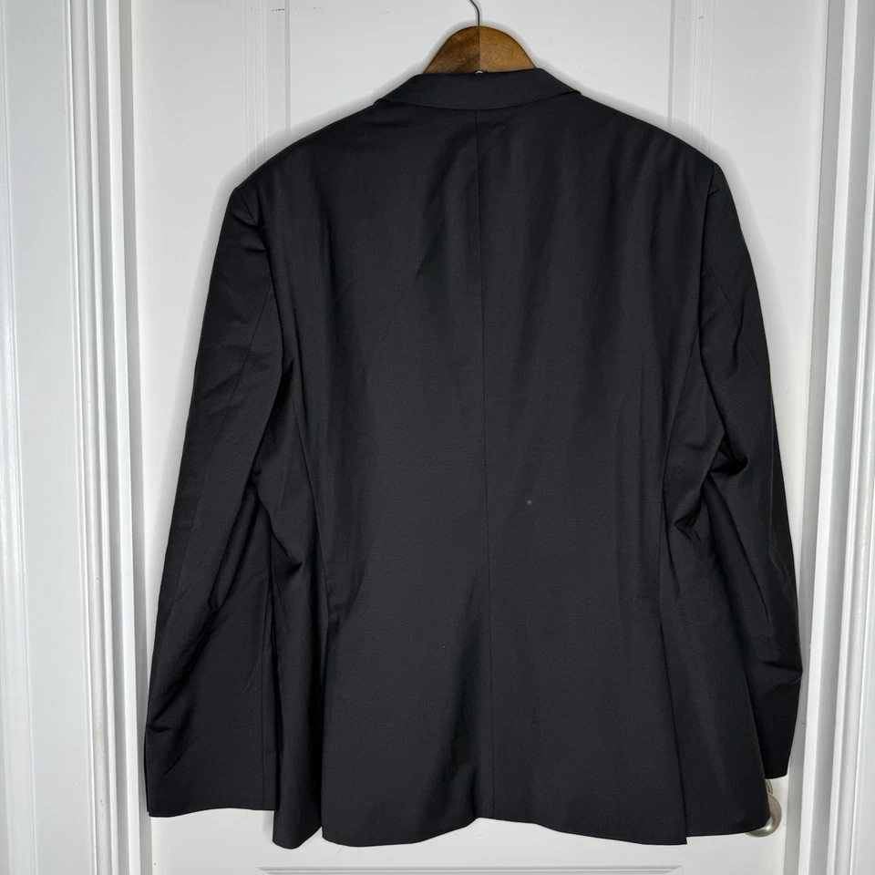 NWT Hugo Boss Mens Modern Fit Super Flex Windowpane Suit Jacket Black 44R - Image 3 of 4