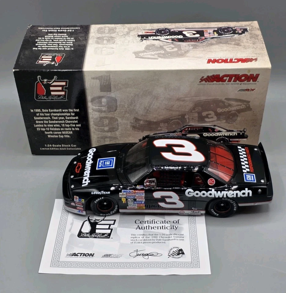 Lumina 2003 Dale Earnhardt #3 GM Goodwrech Championship 1990 escala 1:24 diecast  Foto 2 de 4
