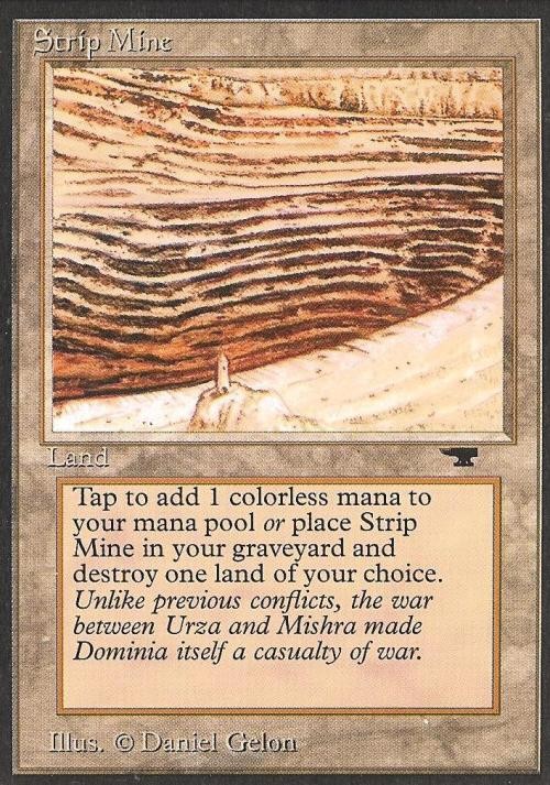 MTG English Strip Mine (No Sky wth Tower) Heavy Play Normal Antiquities