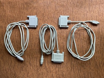 Mini DIN 8 male to DB25 male serial cable. Vintage Mac SCSI. Five available.