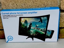 L6 12 inch Curved Phone Screen Magnifier HD Amplifier w/ Phone Stand - Open Box 