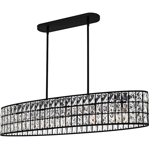 Quoizel Gibson 5Light Island Light, Matte Black/Clear Crystal Glass - GIB542MBK - Picture 1 of 1